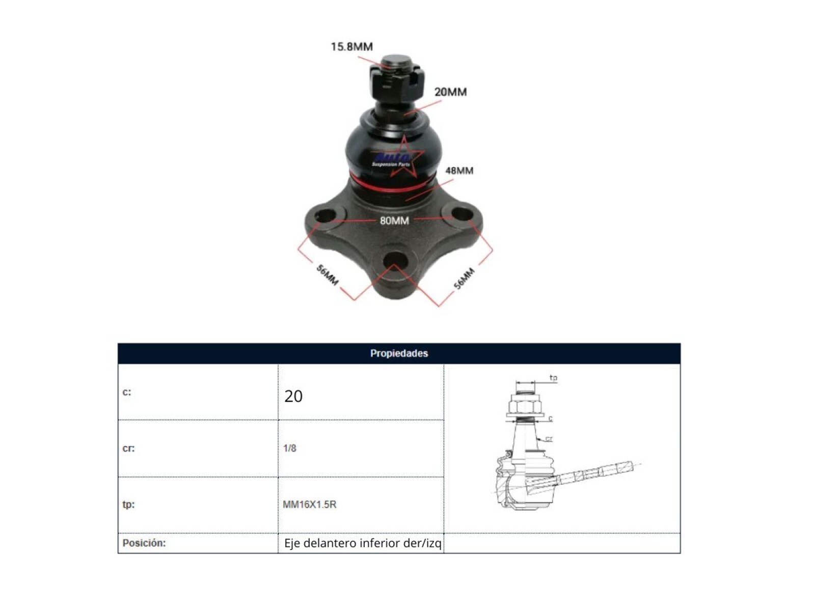 Rotula Del Mitsubishi L200 93-95 Der/Izq 