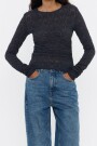 CAMISETA JACQUARD AJUSTADA Antracita