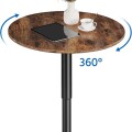 Mesa Redonda 60cm Altura Regulable Giratoria Marrón oscuro