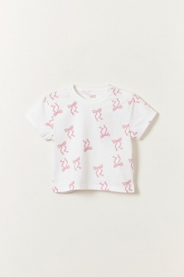 Remera estampada Moñas Blanco