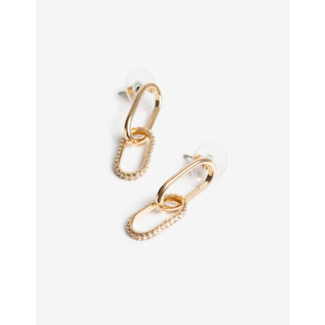 Aros De Eslabones Bañados En Oro Dorado