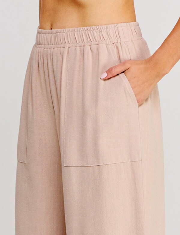 Pantalon Lino Festoneado BEIGE