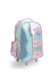 Mochila escolar amplia con ruedas combinada Aqua