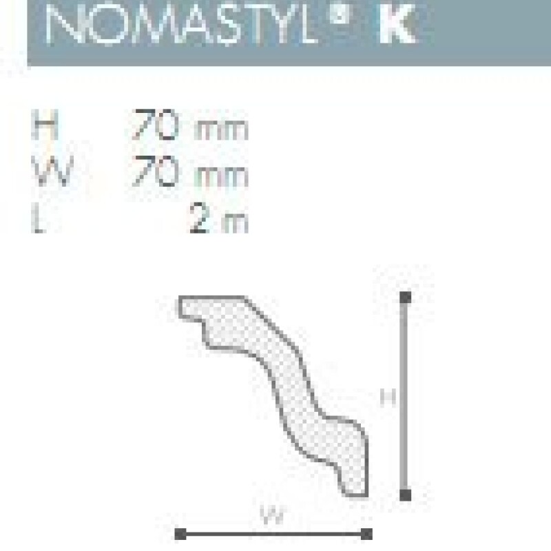 MOLDURA POLIESTIRENO NOMASTYL- K - 2 mts - MOLDURA POLIESTIRENO NOMASTYL- K - 2 mts -