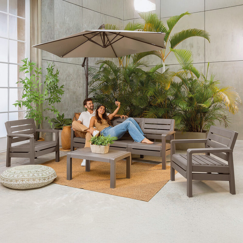 Juego de Jardín o Sala Barú Rimax de 5 Puestos Mocca