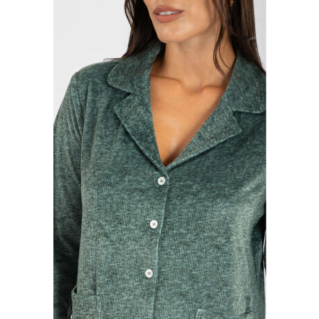 Pijama americano ribb velour Verde petroleo