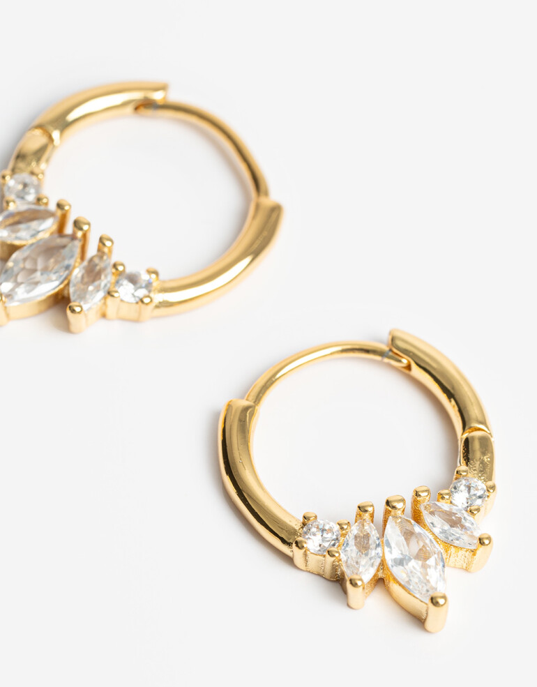 Aros Argollas Cubic zirconia Argollas Con Cubic Zirconia - Dorado