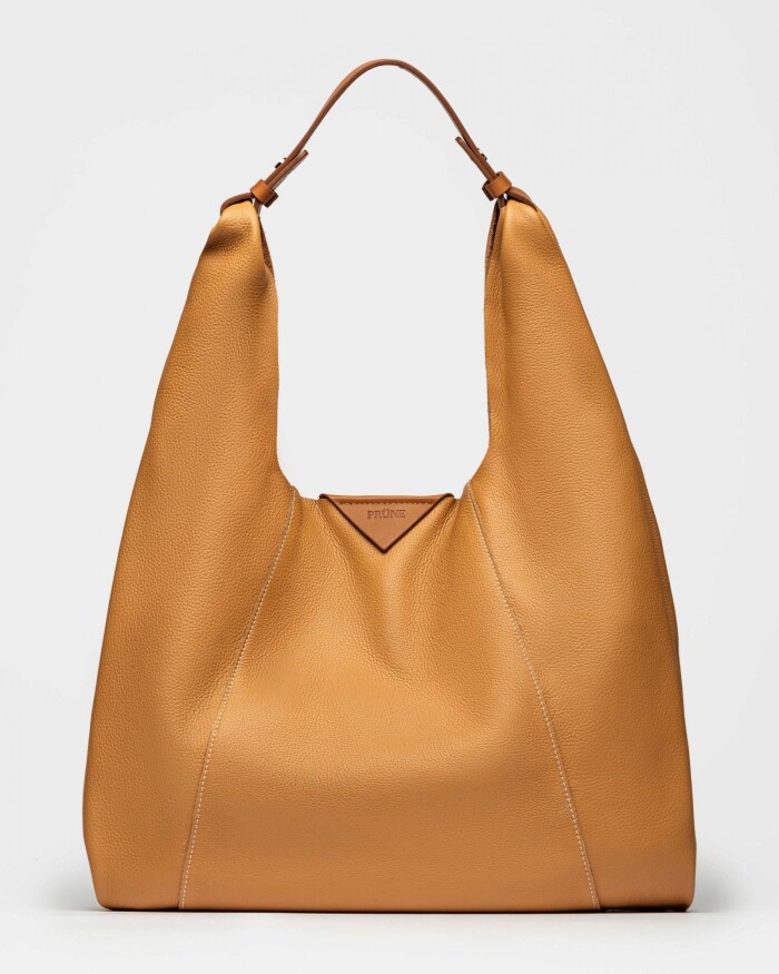Bolso The Shopping en cuero graneado Cuoio