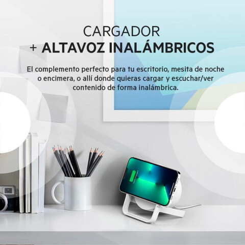 Belkin base cargadora inalámbrica + Parlante BT White Belkin base cargadora inalámbrica + Parlante BT White