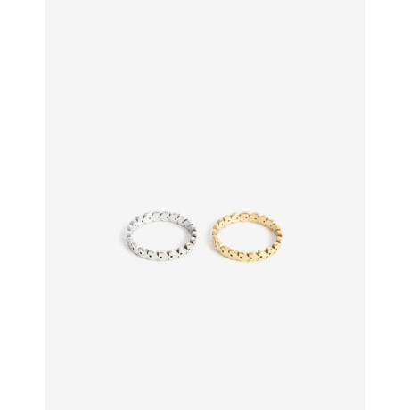 Sets Anillos Metal Combinacion bicolor