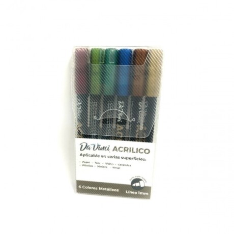 Marcador Da Vinci Acrilico 1mm x 6 Metalizados