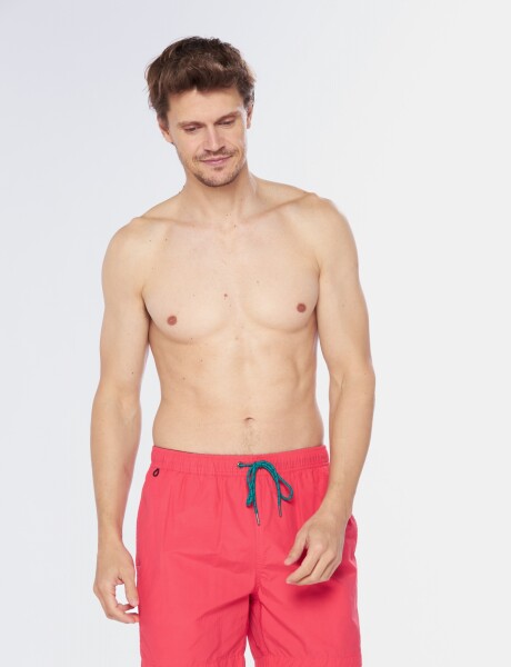 SHORT DE BAÑO LISO Coral