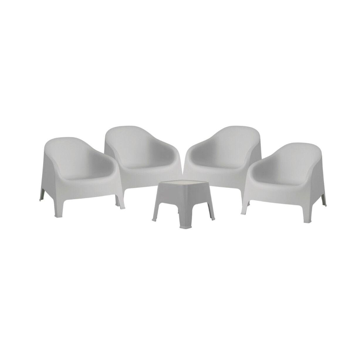 Set de 4 Sillas Skarpo + Mesa de exterior - Gris 