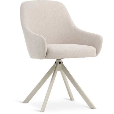 Silla de comedor ROSTRUP giratoria tela beige Arena