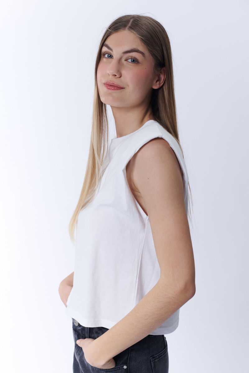 Remera hombreras Blanco