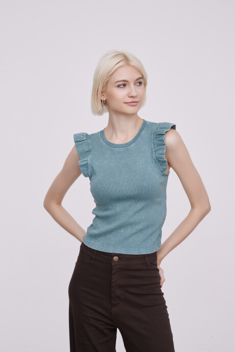 Musculosa Zinaida Verde Azulado