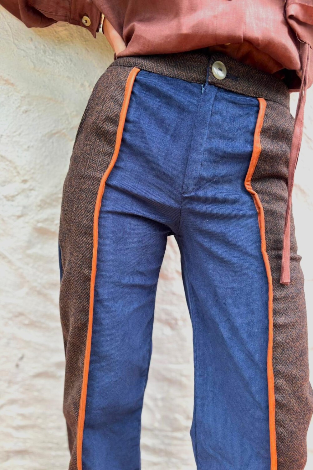 Tweed Pants Azul / Tweed Chocolate