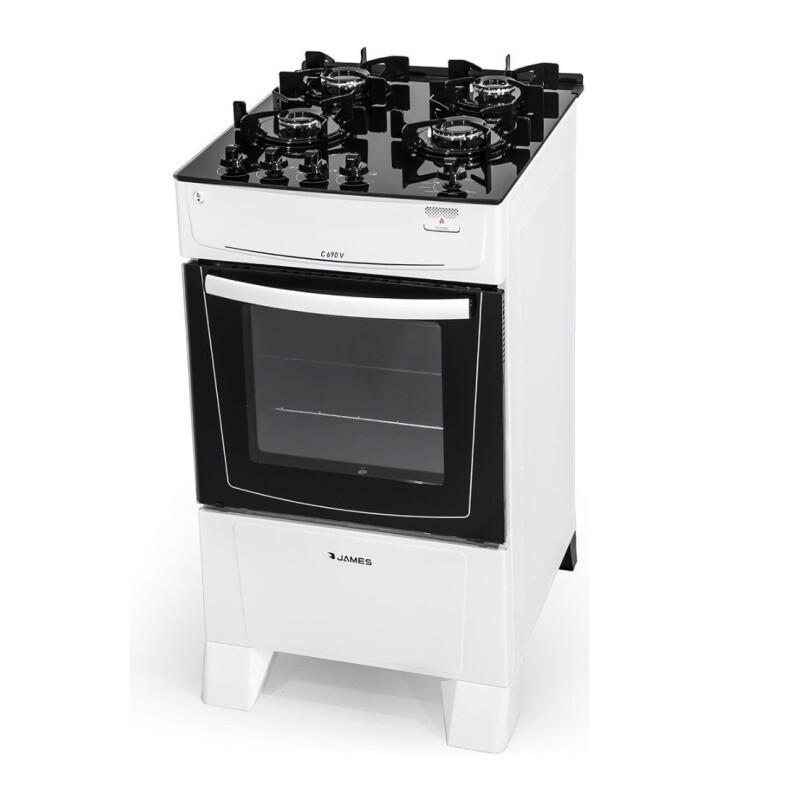 Cocina Gas Mesa Vidrio Templado James C 690 V Blanca Color Blanco Cocina Gas Mesa Vidrio Templado James C 690 V Blanca Color Blanco