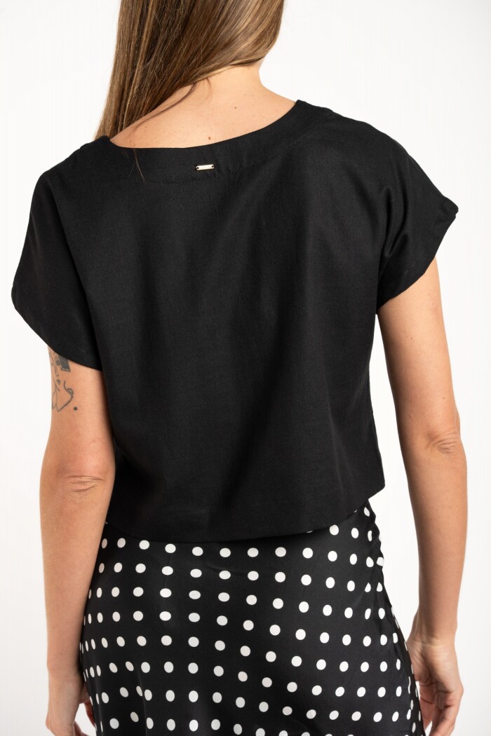 Camisa Crop Negro