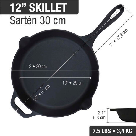 Sartén de Hierro Curado 30 cm de Diámetro 001