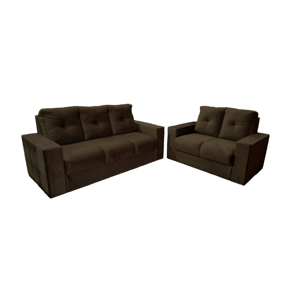 SOFA RUBI 3-2 LUGARES MARRON MACETA INVERFIN Unica