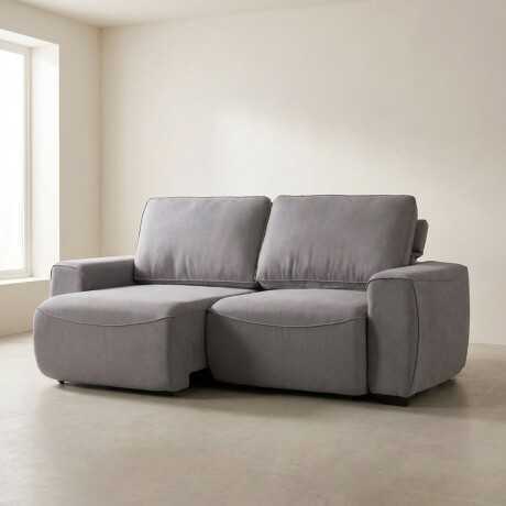 Sofá Adan (Retráctil) - Tela Microfibra - 2 módulos 12091 (Gris)