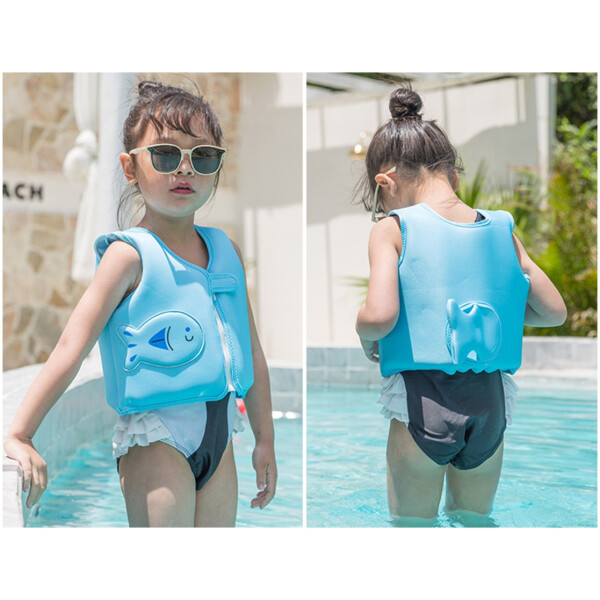 Chaleco Flotador Infantil 3D 19 KG Salvavidas Natacion NIños Variante Color Celeste