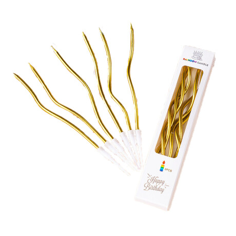 Velitas Metal Ondas 15 cm x 6 Doradas