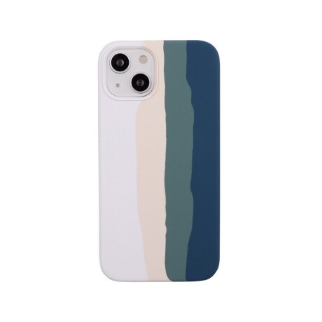 Protector case de silicona iphone 14 plus diseño arcoiris Blanco