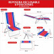 Set x2 Silla reclinable 4 posiciones aluminio NARANJA/AZUL