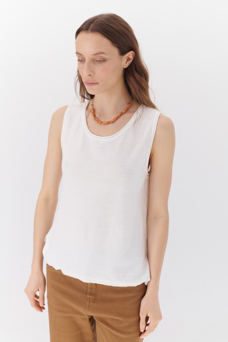 TOP TEJIDO LINO BLANCO