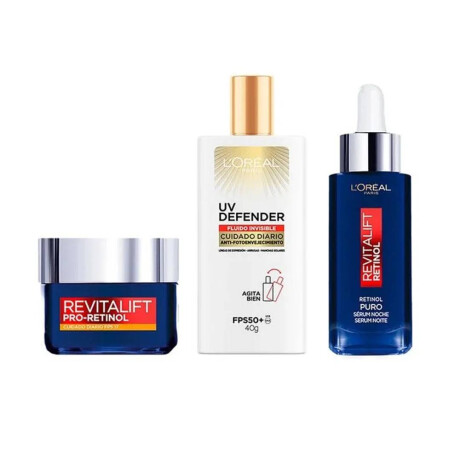Pack Retinol Crema de dia, UV Defender fps 50 y Sérum noche 50 ml