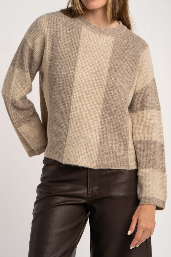 Sweater Rayado Beige Melange