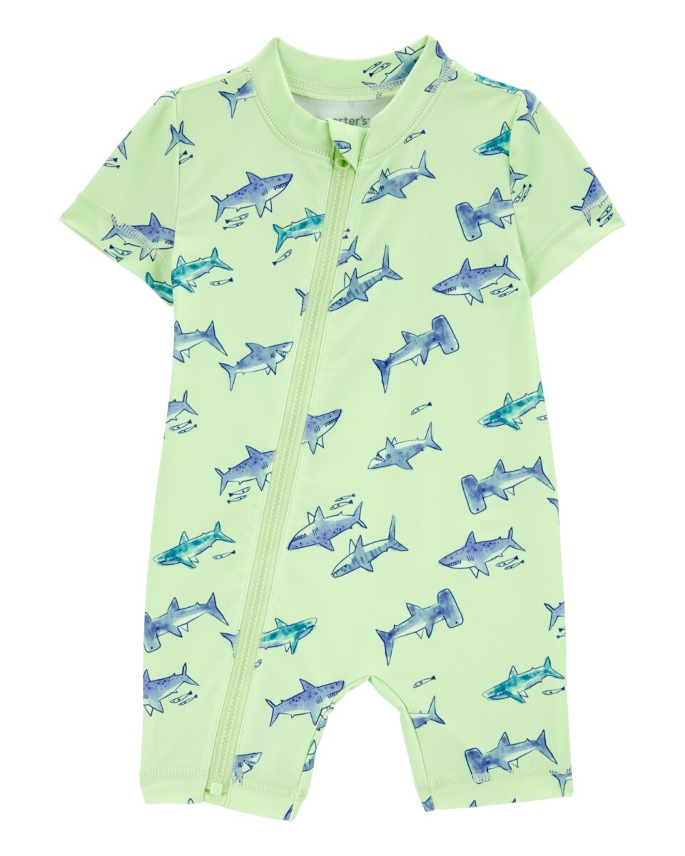 Monito de baño con protección UPF 50+, diseño tiburones 