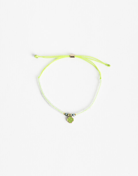 Pulseras Flexibles Cordón Pulsera Flexible Cordón Y Dije - Dorado