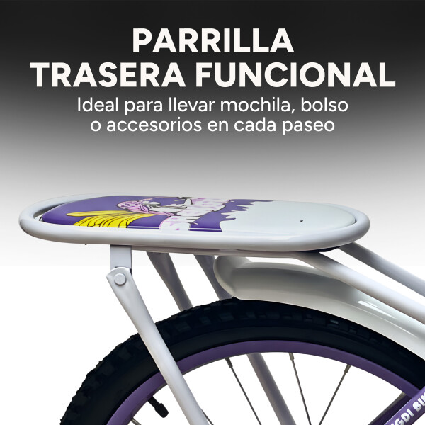 Bicicleta infantil Shengdi Rodado 18 Canasto Parrilla Hadas Color Violeta