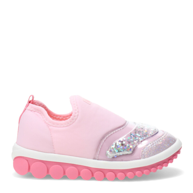 Championes Infantiles Bibi Roller 2.0 Glitter Rosa - Plateado