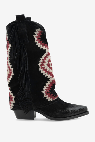 BOTA CON FLECOS Negro
