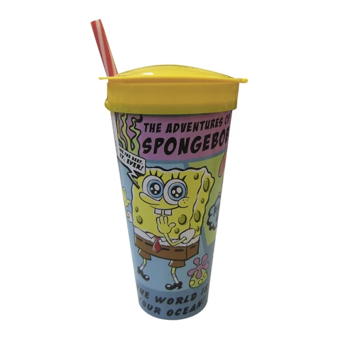 Vaso 2 en 1, pote 220 ml + vaso 540 Bob Esponja U