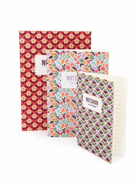 LIBRETA SET 3 PCS ROJO