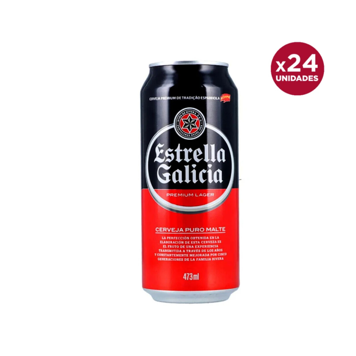 Cerveza Estrella Galicia Lata 24 unidades - 473 ml 