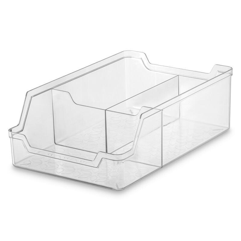 Organizador Acrílico con divisiones multiuso heladera 18x28cm TRANSPARENTE