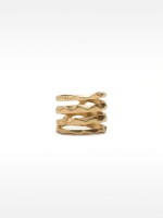 Anillo Ancho Efecto Múltiple dorado