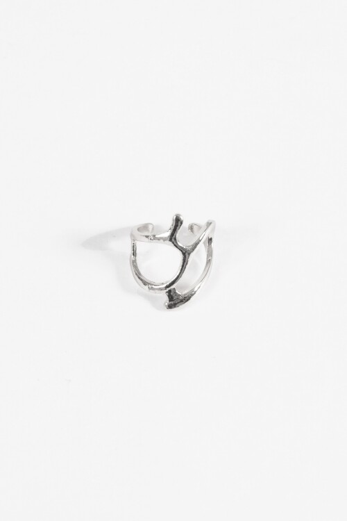Anillo metallic plateado