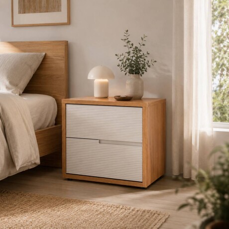Mesa de Luz Concept - 2 Cajones Freijo y Off White