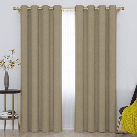 Set x2 Cortina Blackout 140x230 Cm Living Dormitorio Gris Topo