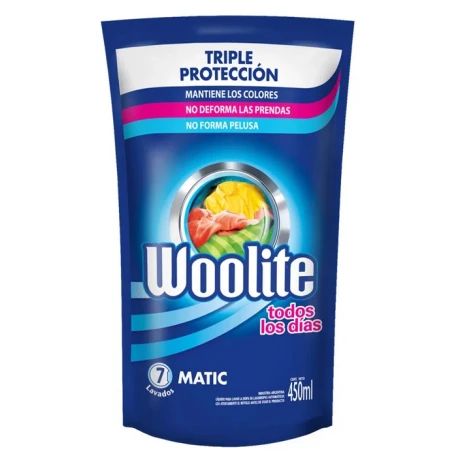 DETERGENTE LIQUIDO P/ROPA WOOLITE DP 450 ML TODOS LOS DIAS DETERGENTE LIQUIDO P/ROPA WOOLITE DP 450 ML TODOS LOS DIAS