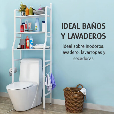 Estante Organizador Multifunción de Baño 3 Niveles 47×152cm Blanco