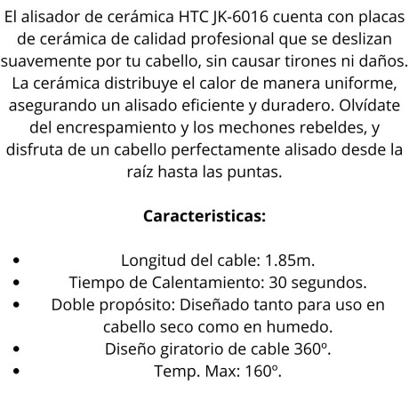Planchita alisadora HTC JK-6016 V01