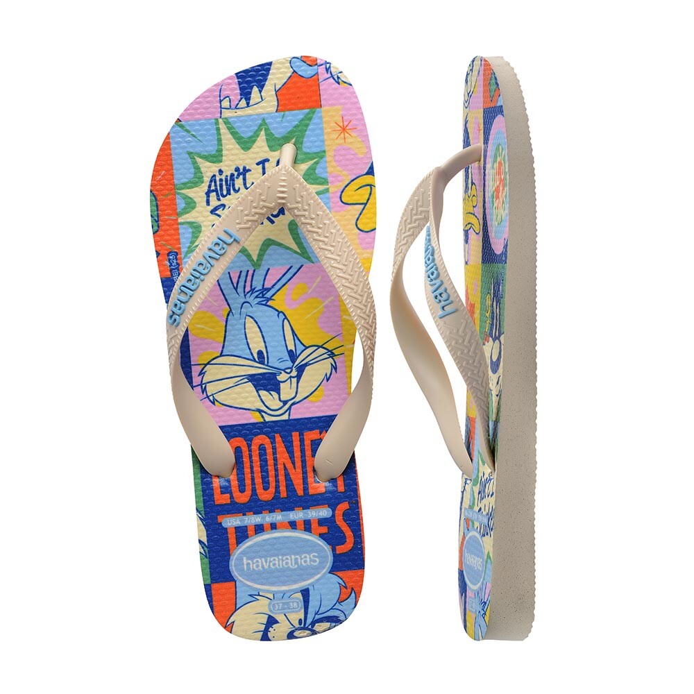 Sandalias Havaianas Top Warner Classics Hombre Beige